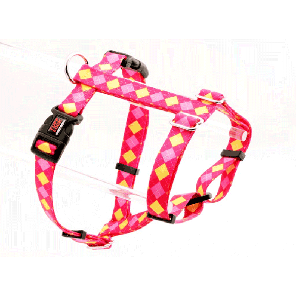 Tuff Lock Harness Argyle Pink Medium