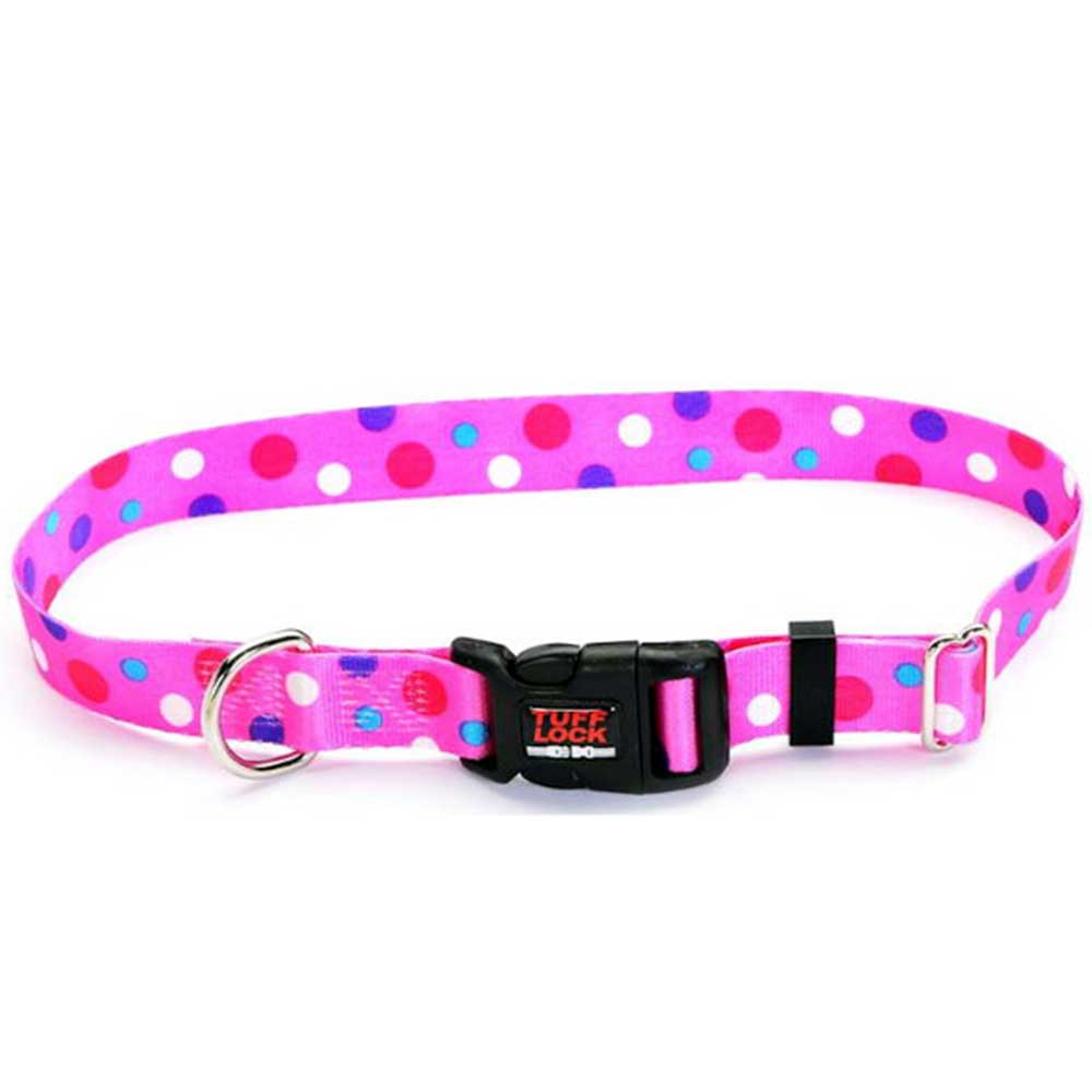 Tuff Lock Collar Dotz Pink - Large