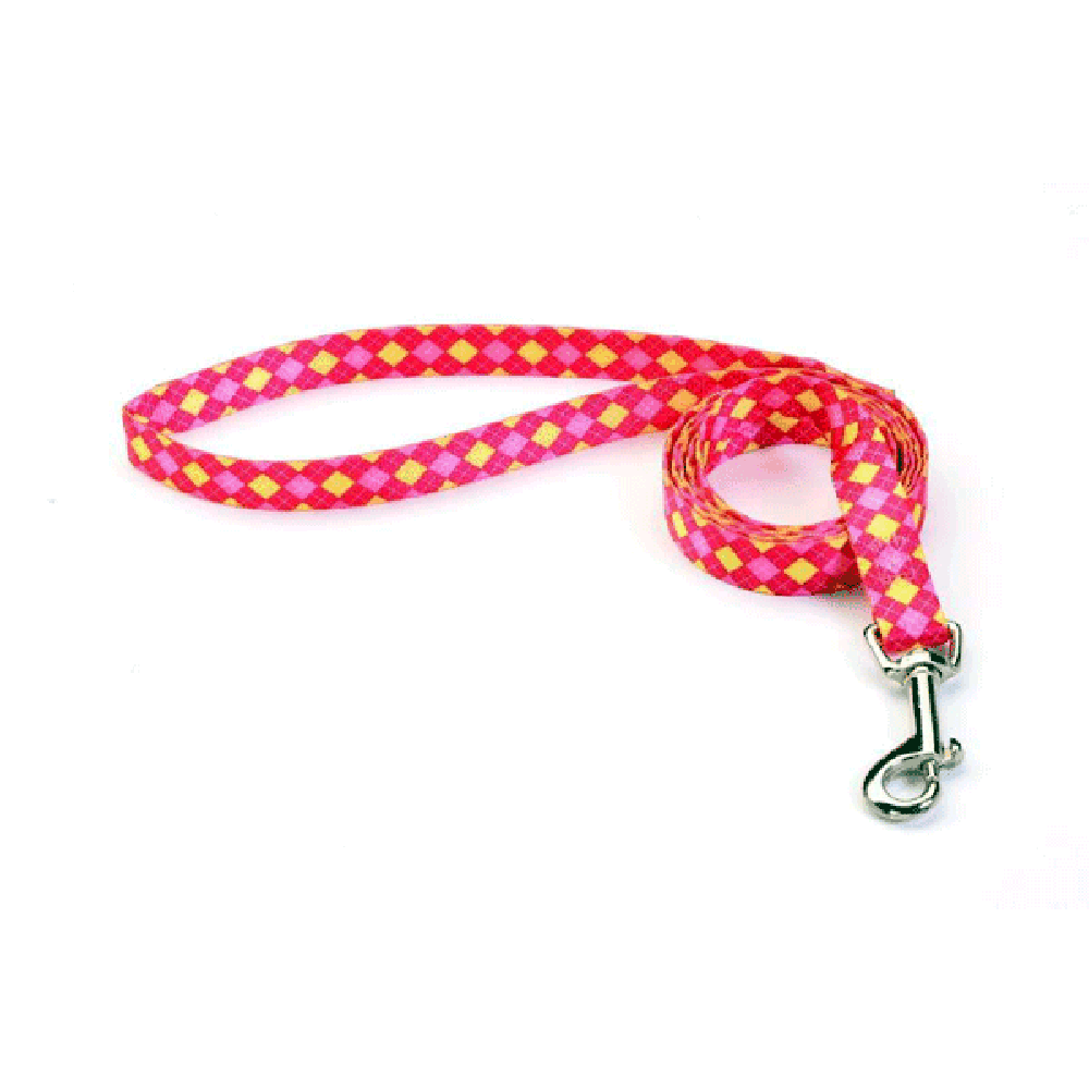 Tuff Lock Leash Argyl Pink - Small