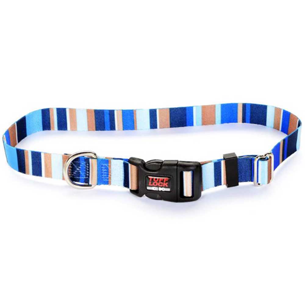 Tuff Lock Collar Stripeez Blue - XSmall