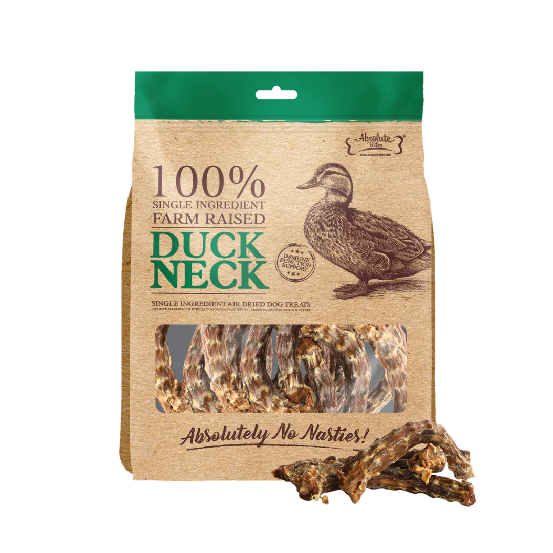 Absolute Bites A-Dried Treats for Dogs - Duck Neck 300g