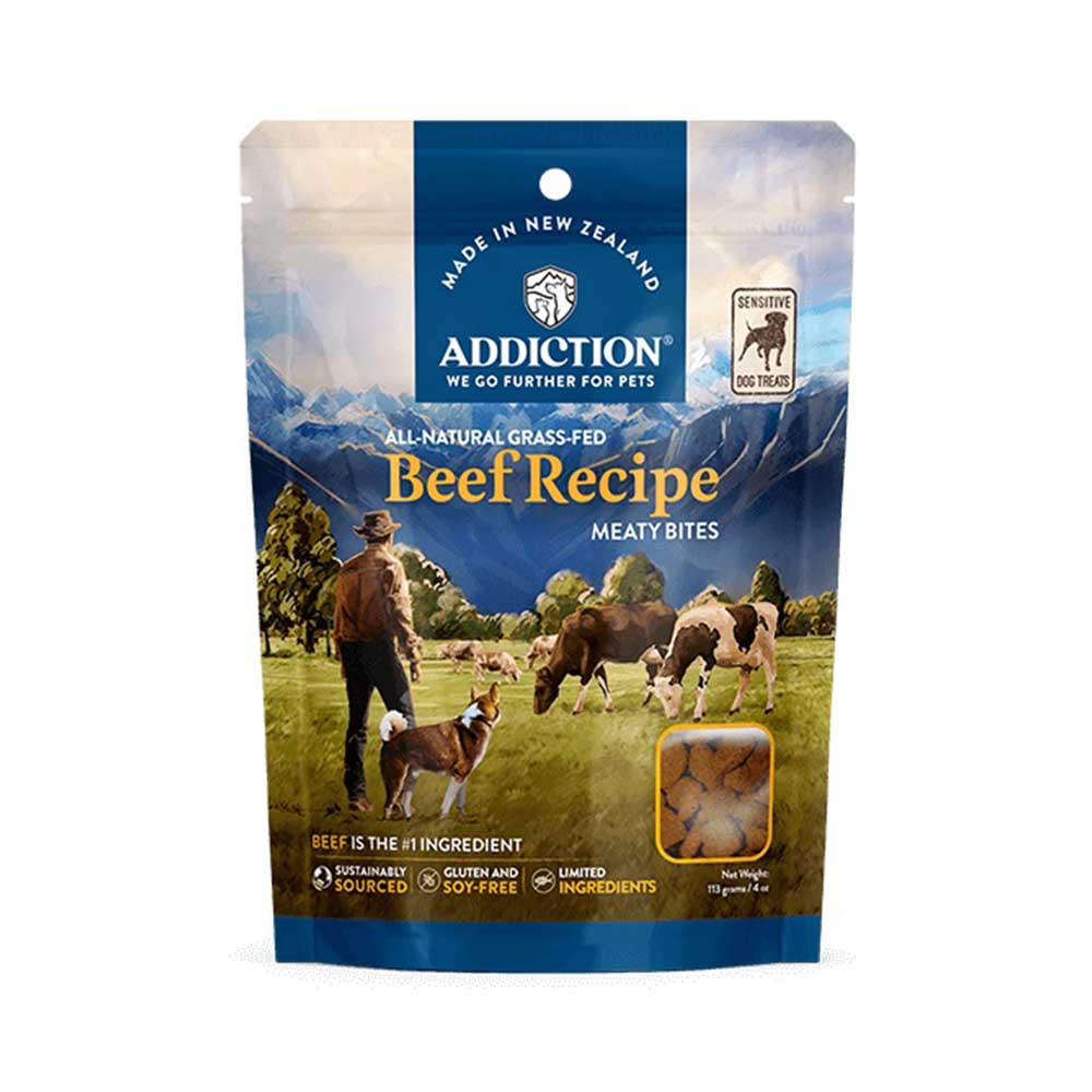 Addiction Meaty Bites Beef Dog Treats 4 oz (113g)