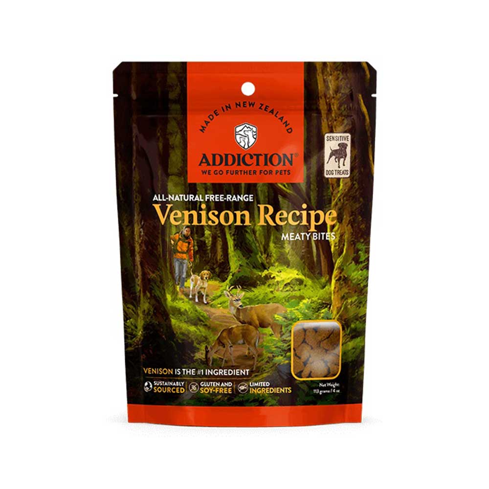 Addiction Meaty Bites Venison Dog Treats 4 oz (113g)