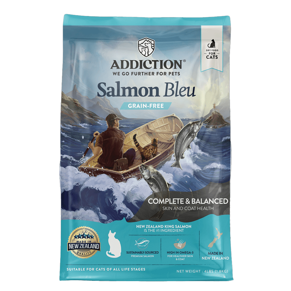 Addiction Salmon Bleu Dry Cat Food 4 lb (1.8 kg) x 2 (Get Free Digital Scoop)