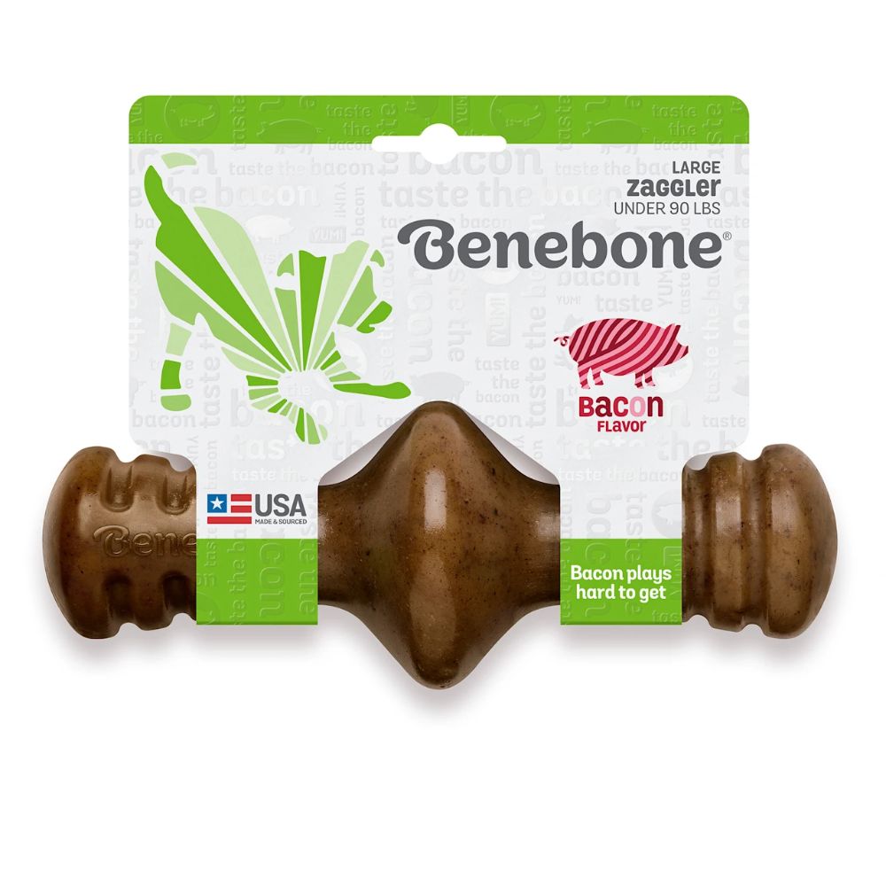 Benebone Zaggler Bacon Dog Toy L