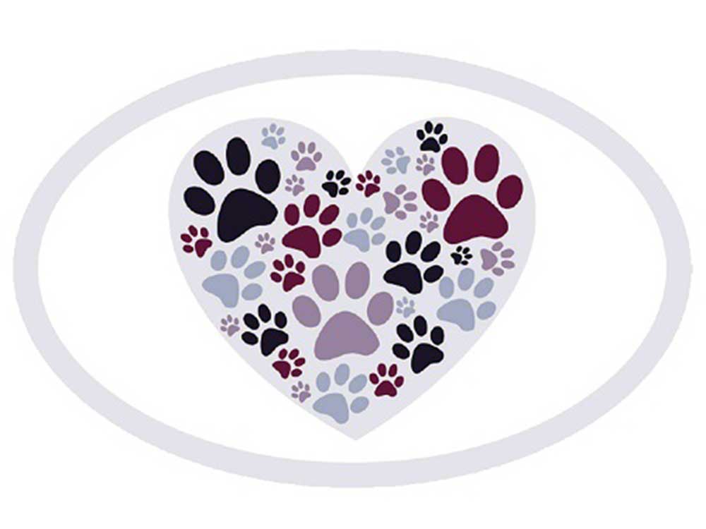 Oval Magnet - Heart with Paws