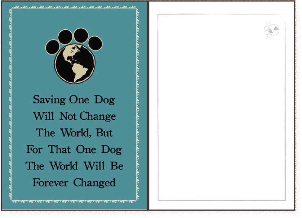 Dog Speak Rescue Card - Saving One Dog