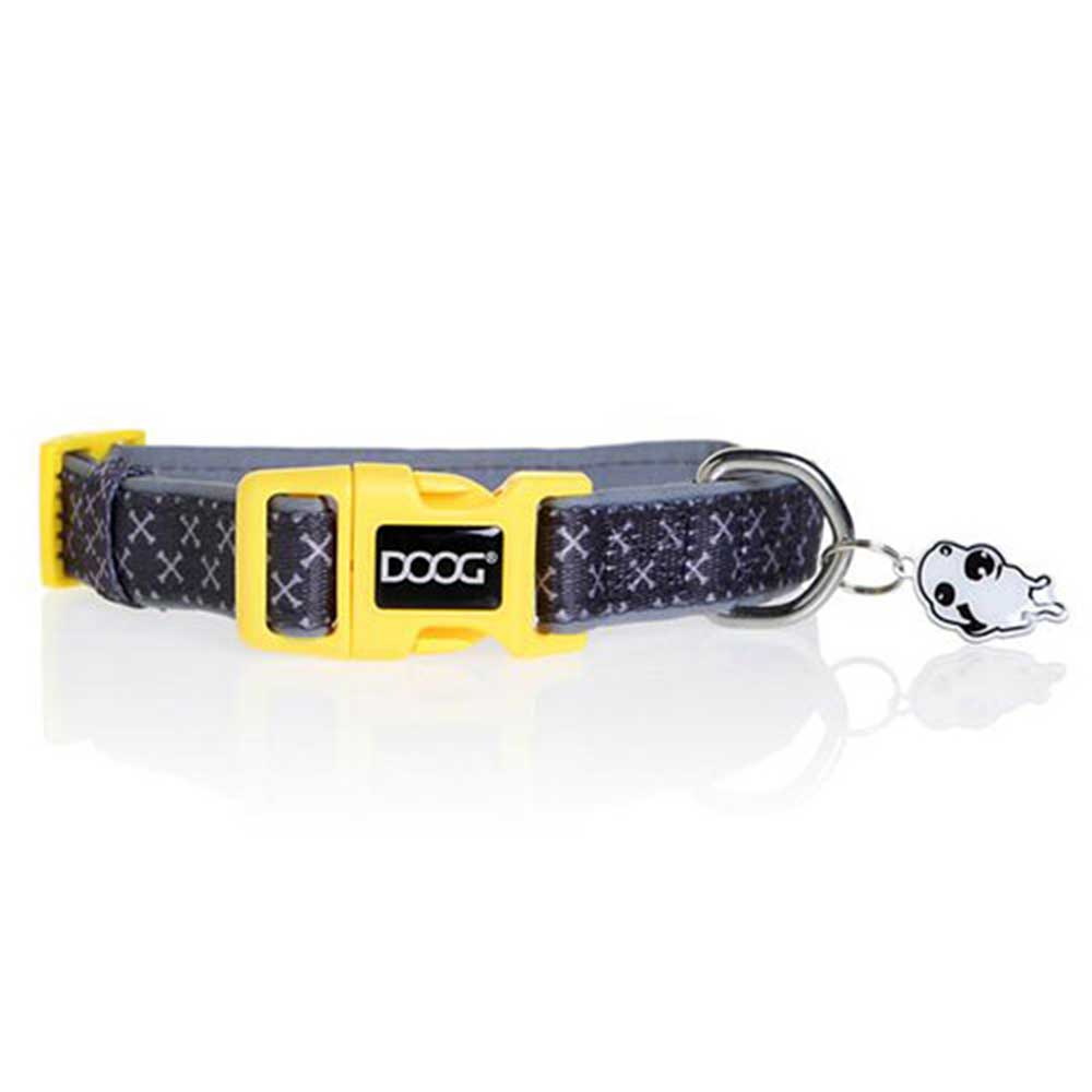 Doog Neoprene Dog Collar, Extra Small (Odie - Grey With Yellow Clip)