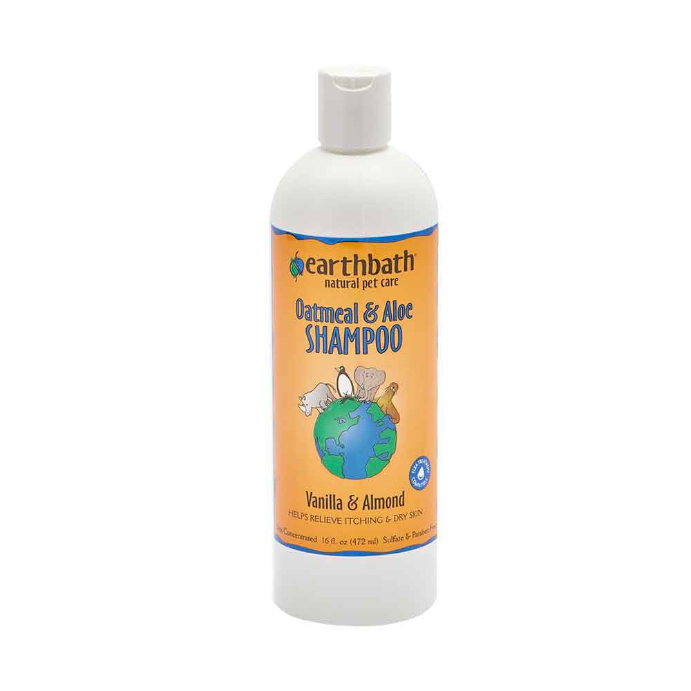 Earthbath Oatmeal & Aloe Shampoo for All Animals, Vanilla and Almond Fragrance 16 oz