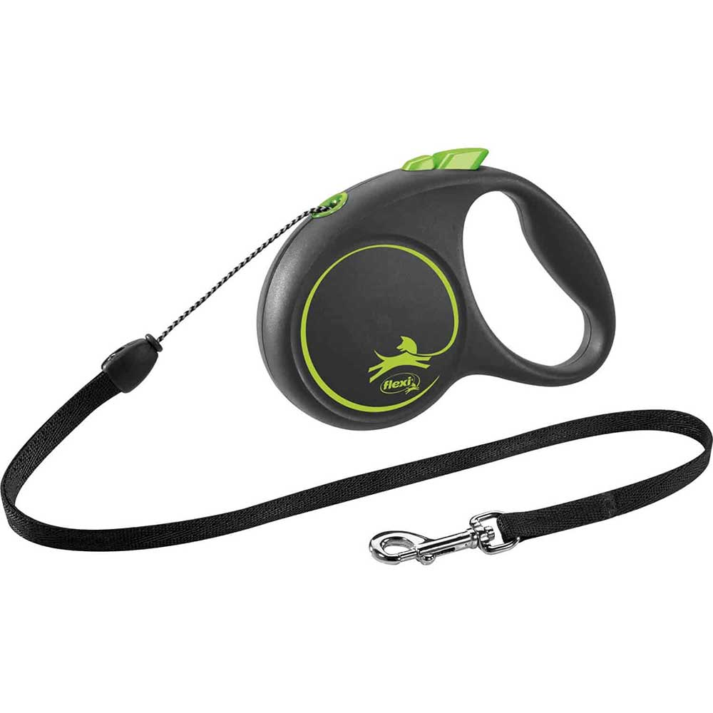Flexi Black Design Cord 5m S Green