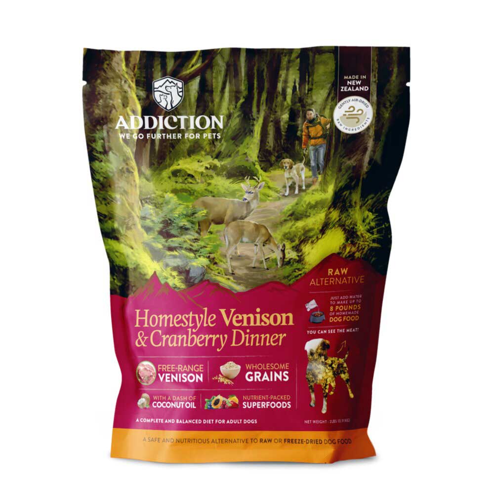 Addiction Homestyle Venison & Cranberry Dinner Dry Dog Food 2 lbs (0.9kg)