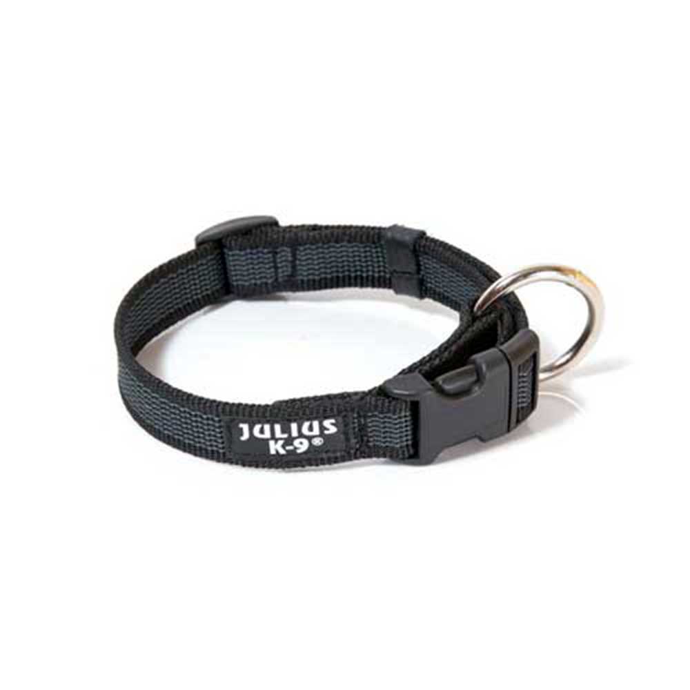 Julius-K9 Color & Grey Collar W(3/4"/20 mm)x L(10.5"-16.5"/27-42 cm) Black-Grey