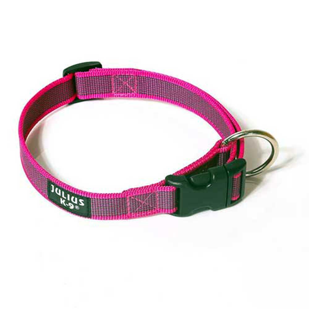 Julius-K9 Color & Grey Collar W(3/4"/20 mm)x L(10.5"-16.5"/27-42 cm) Pink-Grey