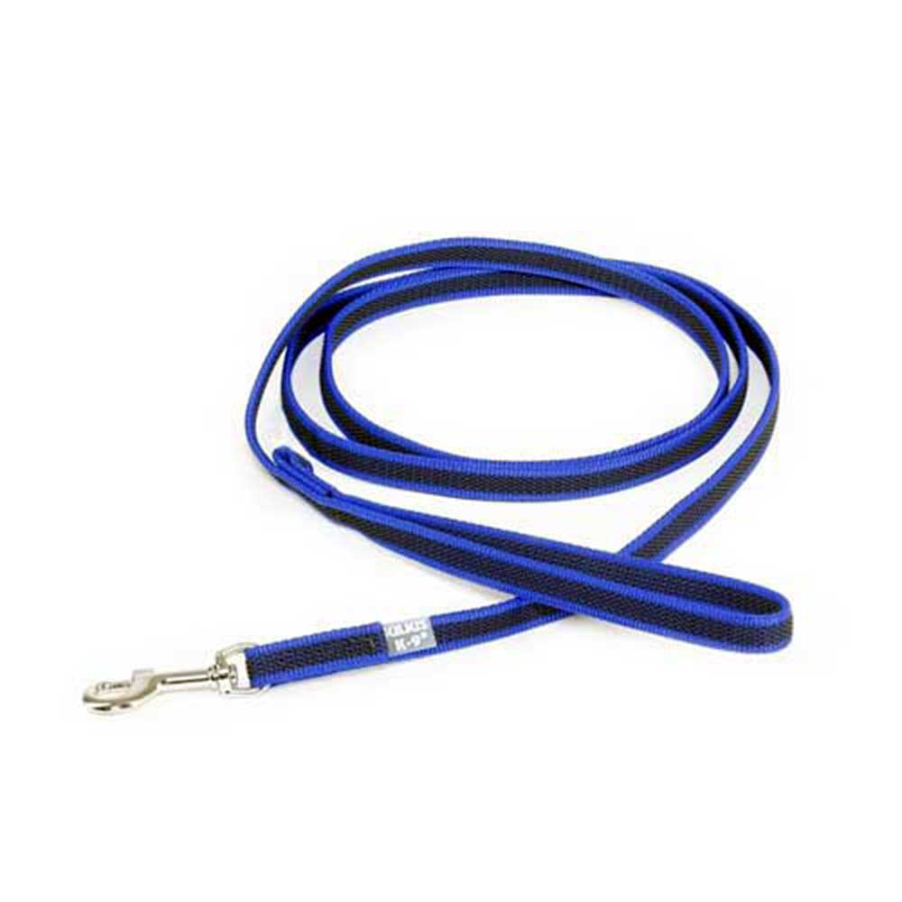 J-K9 C&G Leash Blue-Grey W(1/2"/14mm)xL (6.5ft / 2 m)w/Handle,Max 66lb/30 kg