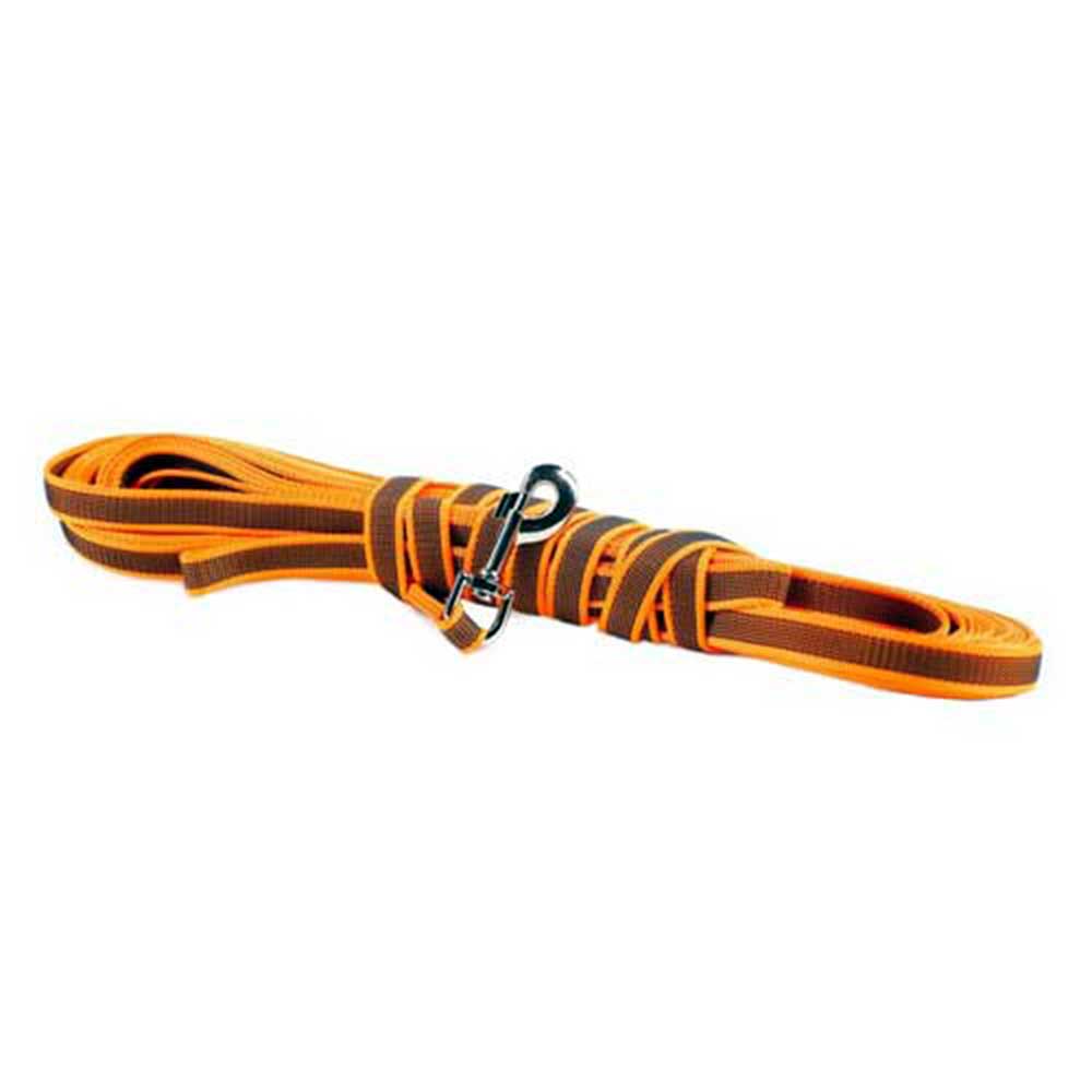 J-K9 C&G Leash Orange-Grey W(0.7"/20mm)xL (33ft / 10 m)w/Handle,Max 110lb/ 50 kg