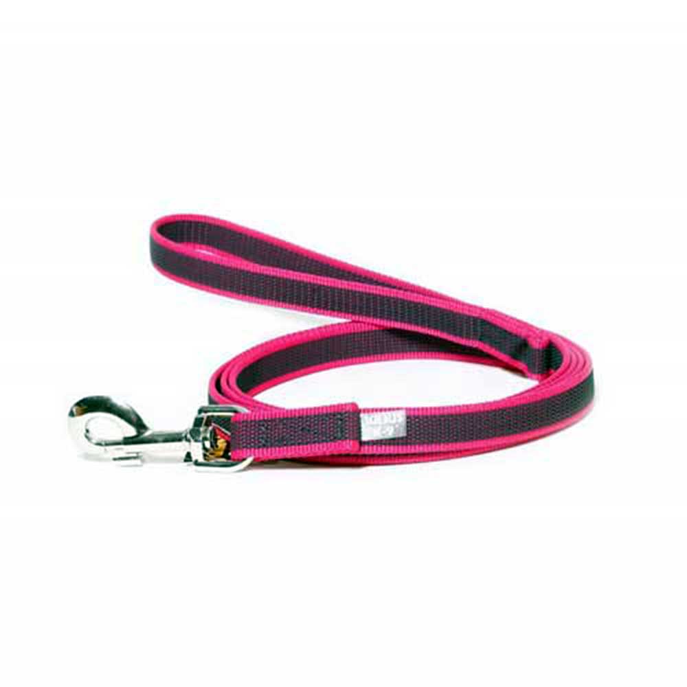 J-K9 C&G Leash Pink-Grey W(0.7"/20mm)xL (6.5ft / 2 m)w/Handle,Max 110lb/ 50 kg