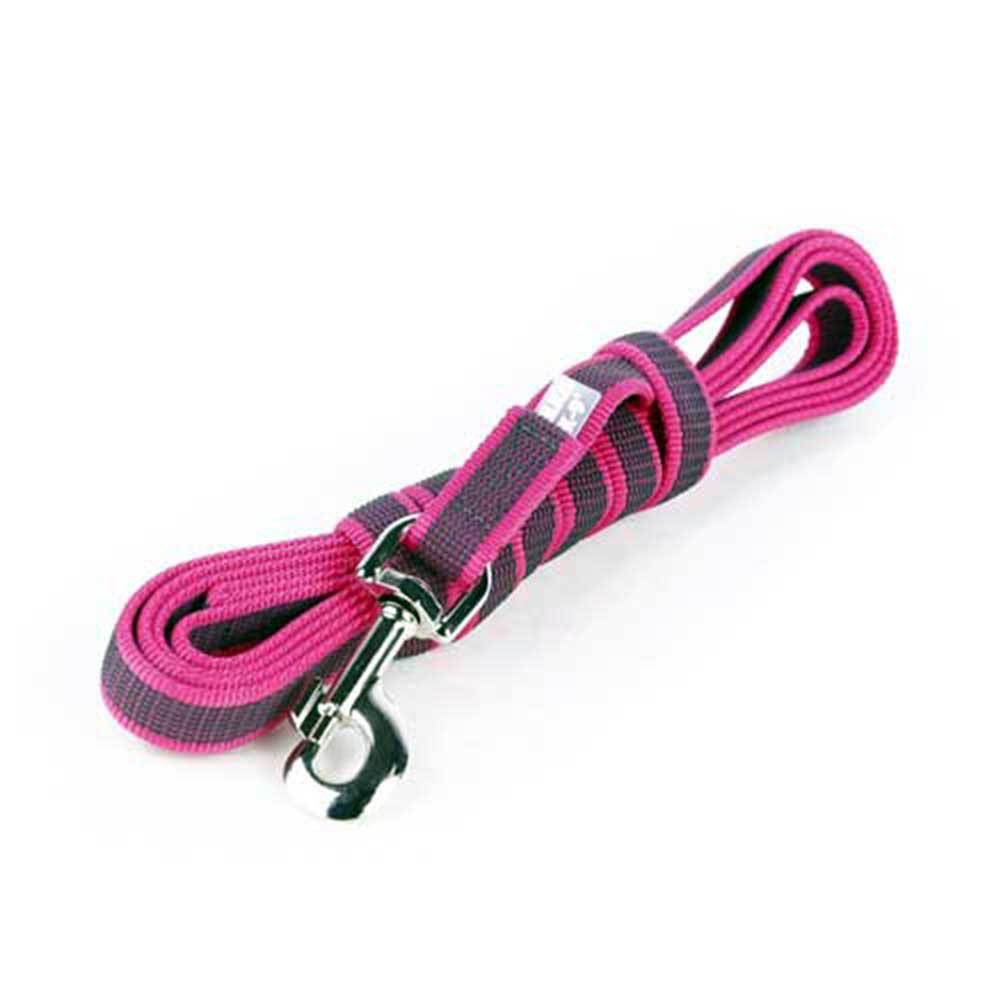 J-K9 C&G Leash Pink-Grey W(0.7"/20mm)xL (16ft / 5 m)w/Handle,Max 110lb/ 50 kg