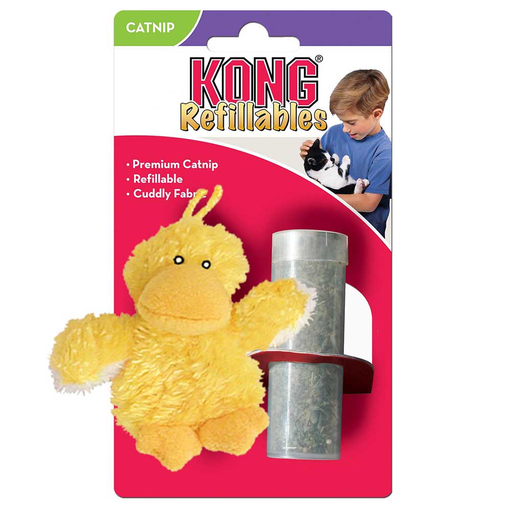 Kong Refillable Duckie Cat Plush Toy