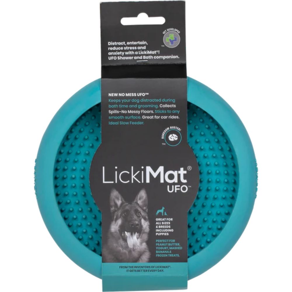 LickiMat UFO Slow Feeder Dog Bowl Turquoise