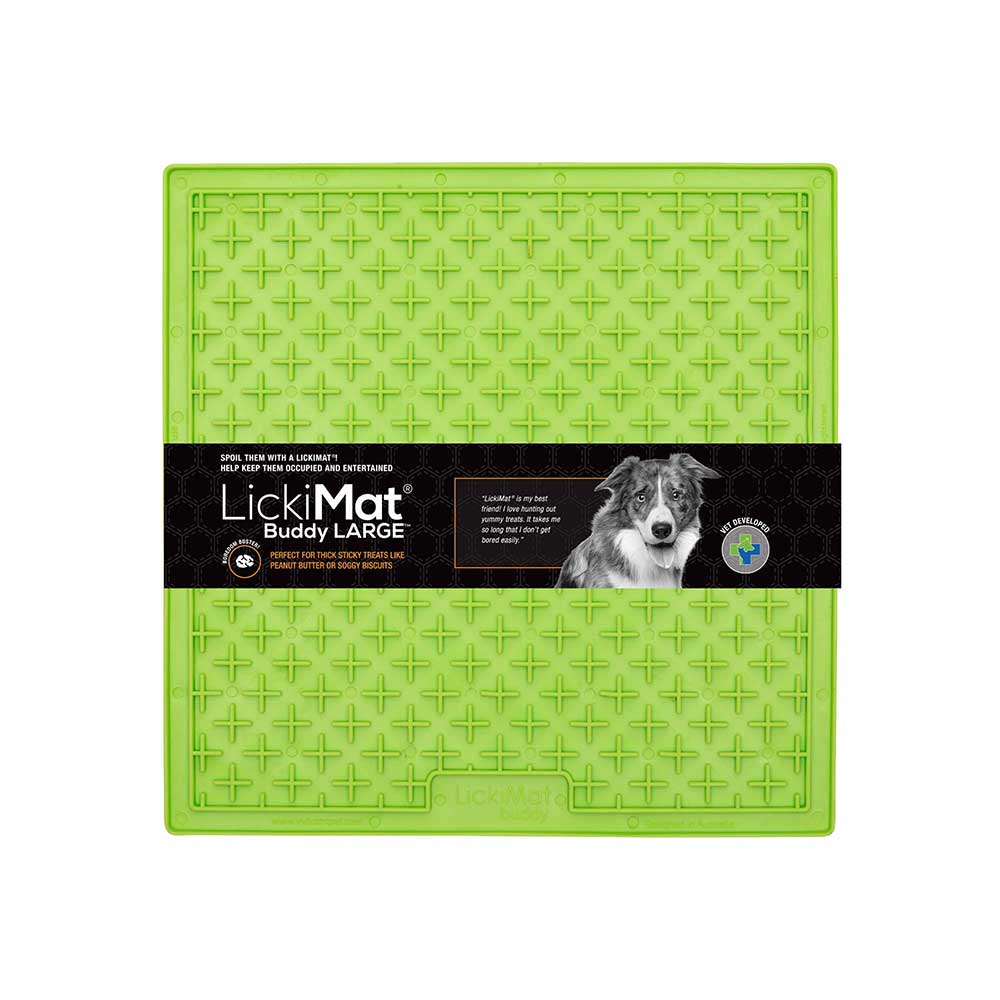 Lickimat Buddy Large Treat Mat for Dogs & Cats, Green