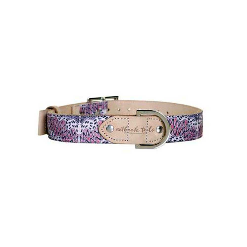 Outback Tails Leather Dog Collar (Vaughan Springs - Black And Red) Large