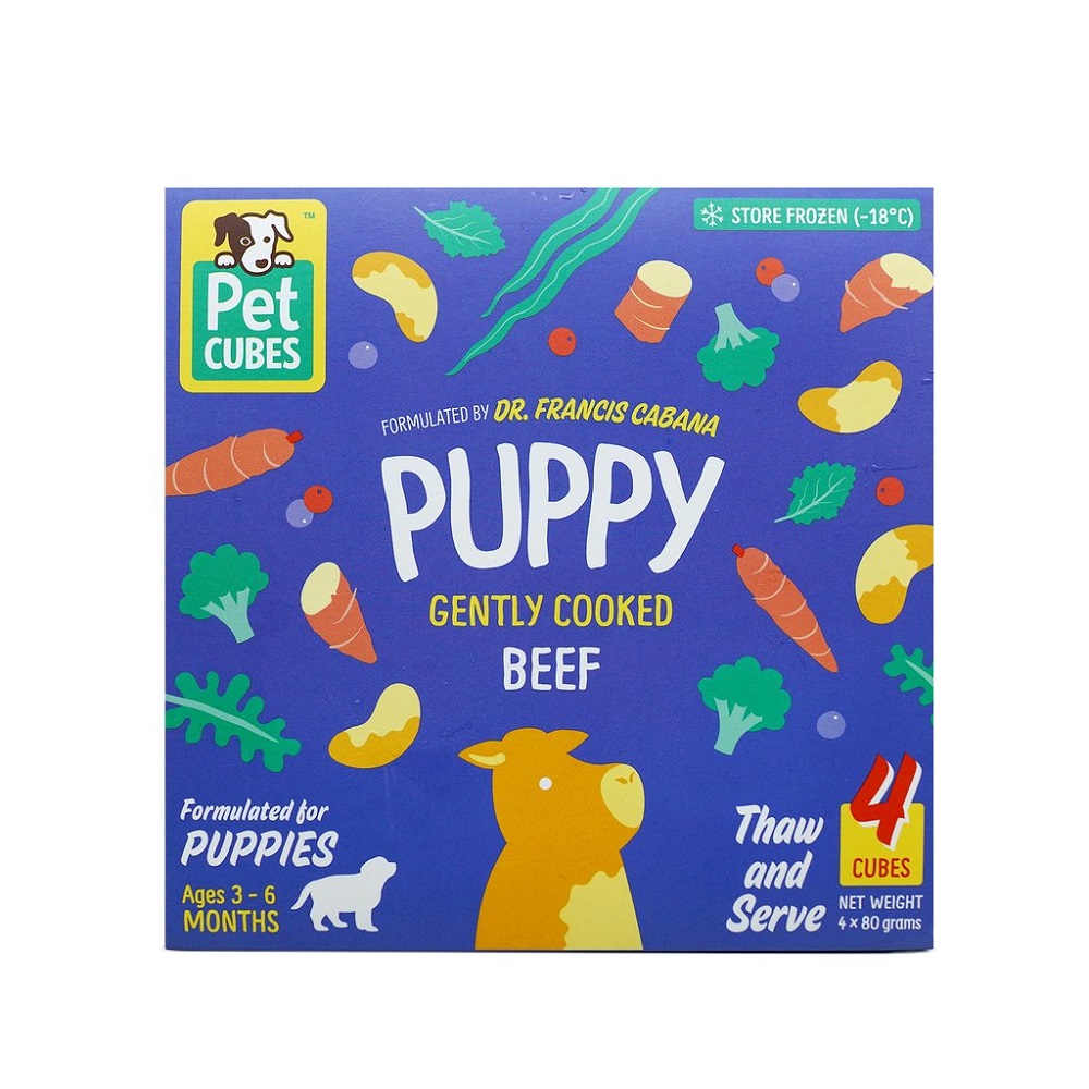 PetCubes Frozen Puppy Food Beef 7X320g