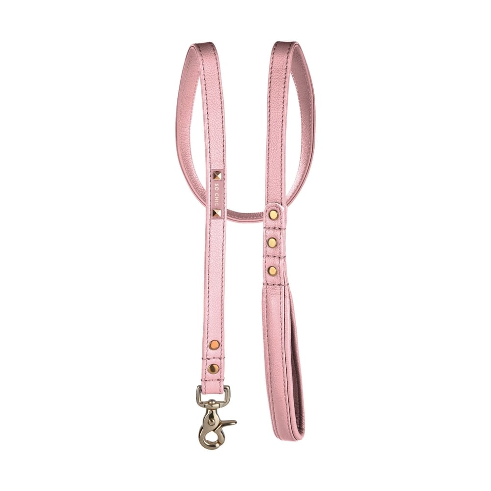 Petsochic Leather Dog Leash Pink Large