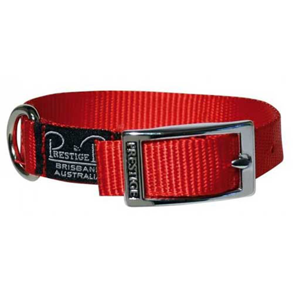 Prestige Pet Single Layer Nylon Collar 3/4" X 16" Red (41Cm)