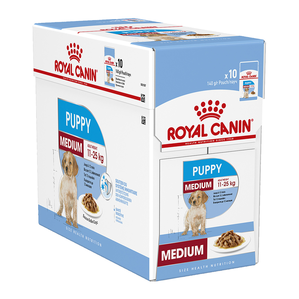 Royal Canin Medium Puppy Pouch Dog Food (10 x 140 gms)