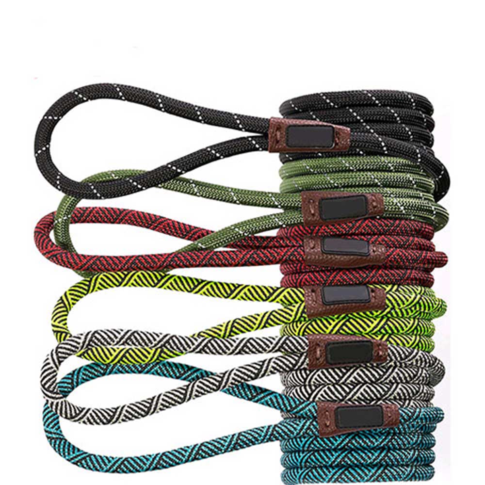 Wiggles Mountain Climbing Rope Slip Lead For Dogs, White and Black