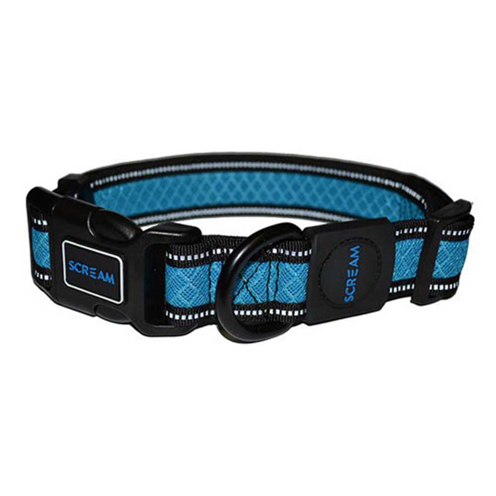 Scream Reflective Adjustable Collar Loud Blue for Dogs - Extra Large (3.8cm x 48-76cm)