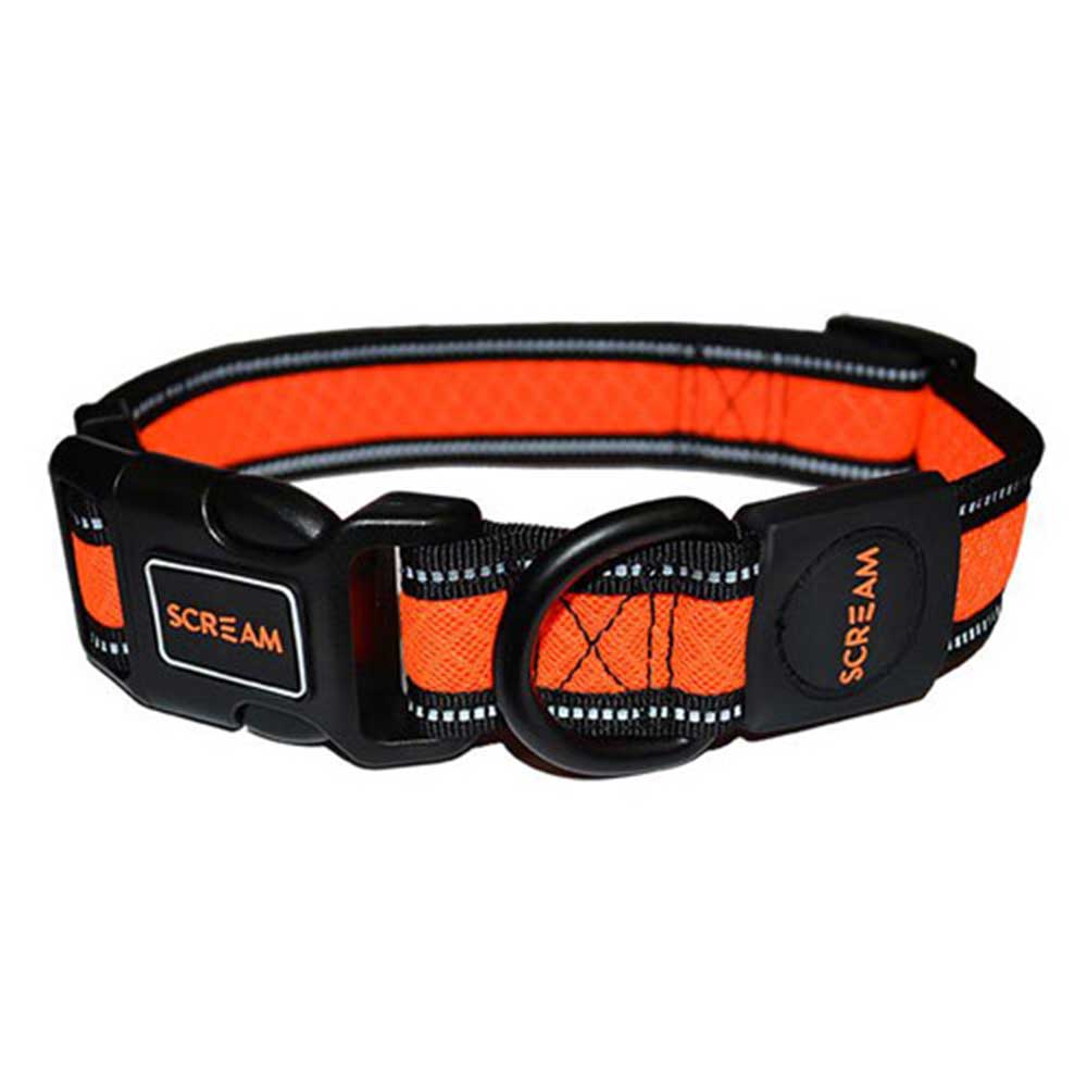 Scream Reflective Adjustable Collar Loud Orange for Dogs - Extra Large (3.8cm x 48-76cm)