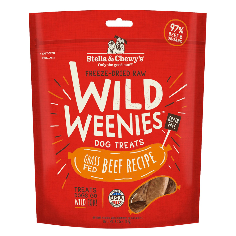 Stella & Chewy's Freeze-Dried Raw Wild Weenies Grass-Fed Beef Recipe Treat For Dogs