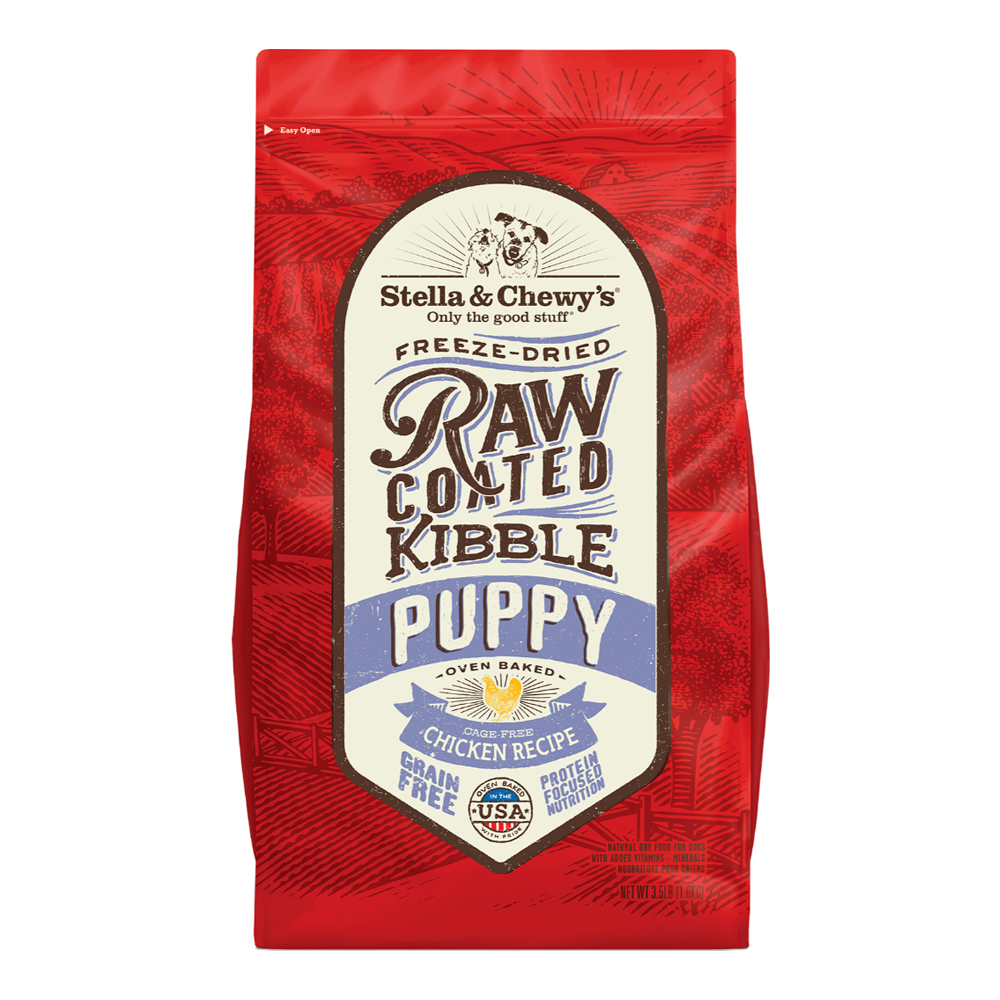 Stella & Chewy's Cage Free Chicken Oven Baked Raw Coated Kibble For Puppy Dogs 3.5 lb (1.6 kg)