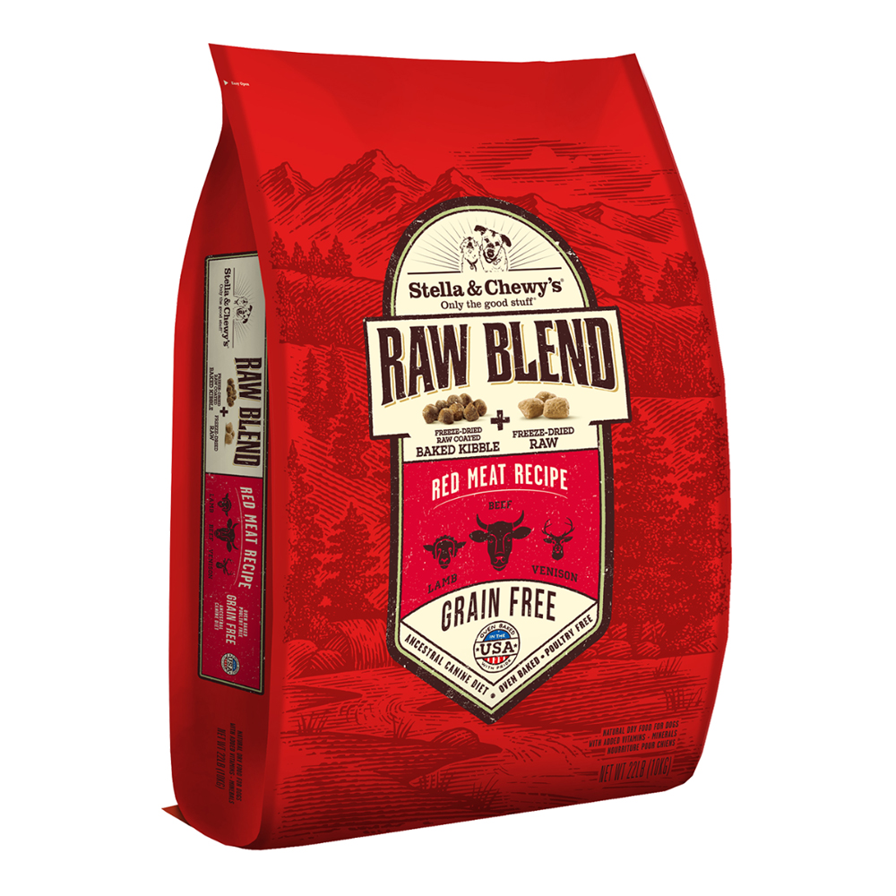 Stella & Chewy's Raw Blend Baked Kibble For Dogs Red Meat Lamb Beef & Venison 22 lbs