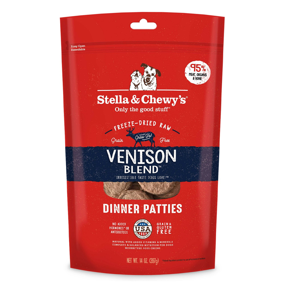 Stella & Chewy's Venison Blend Freeze-Dried Raw Dinner Patties For Dogs