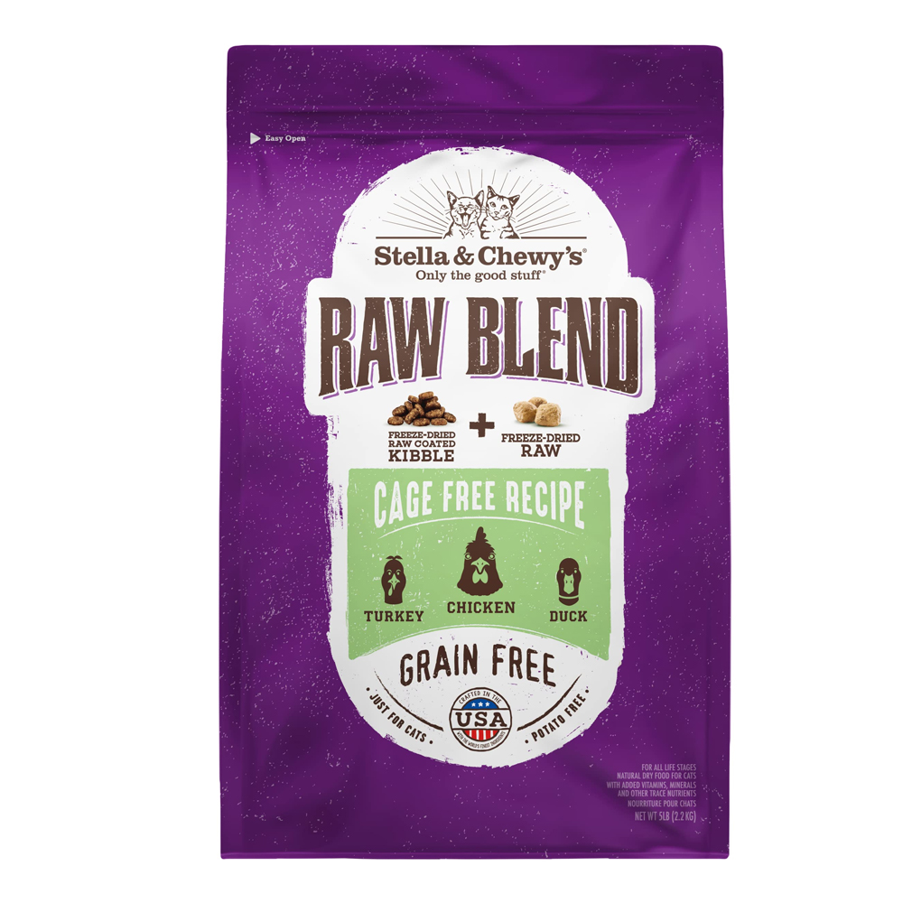 Stella and Chewys Raw Blend Cage Free Receipe Cat Kibble 5lbs