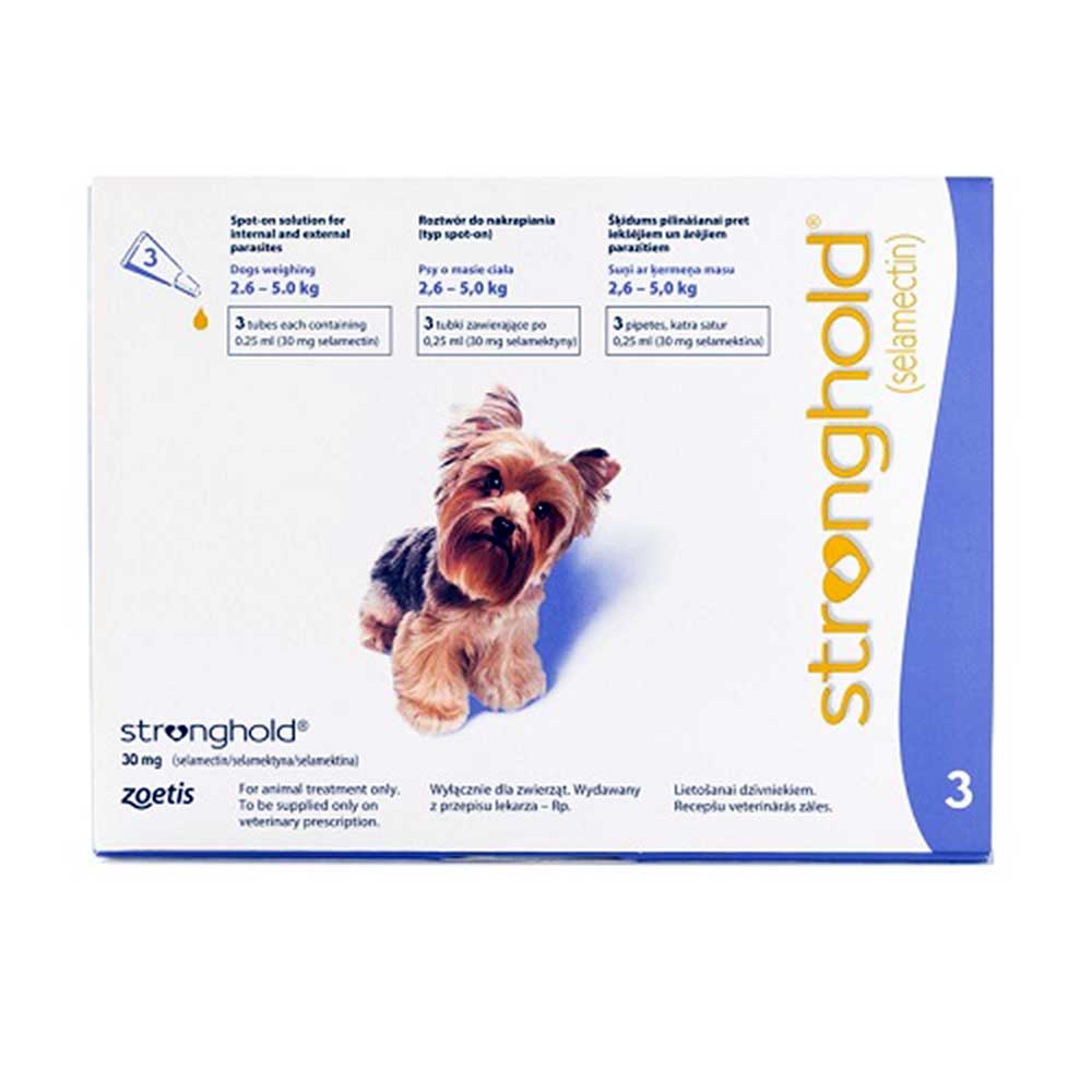 Stronghold Flea And Heartworm Spot-on For Dogs 2.6-5 kg (5-10 lbs) 3 Pack