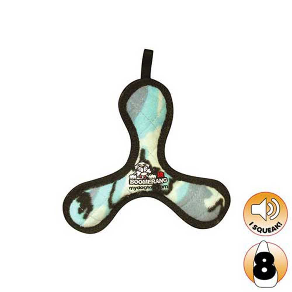 Tuffy Jr's Bowmerang Dog Toy, Blue Camo