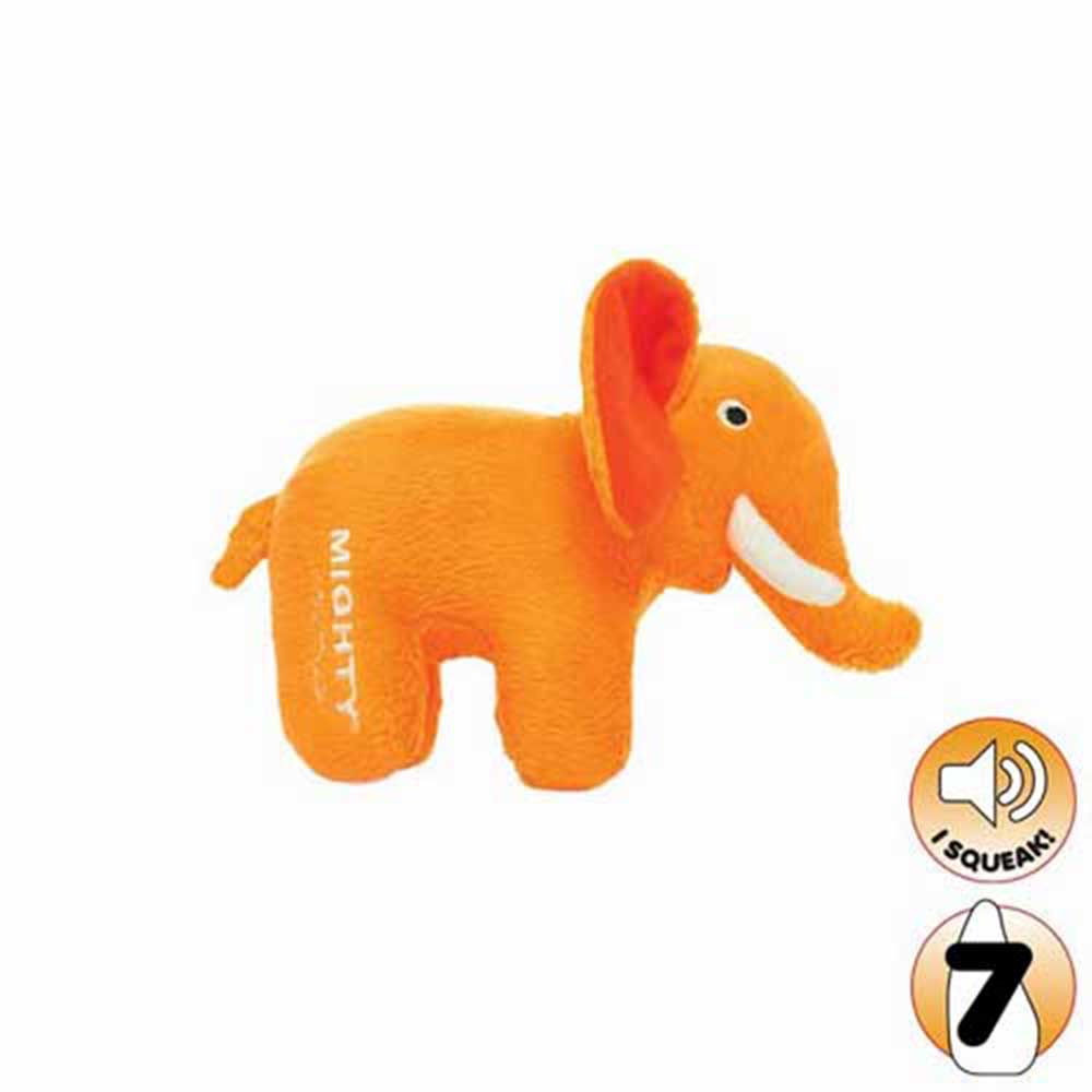 Mighty Safari Series Jr Ellie The Elephant Dog Toy, Orange