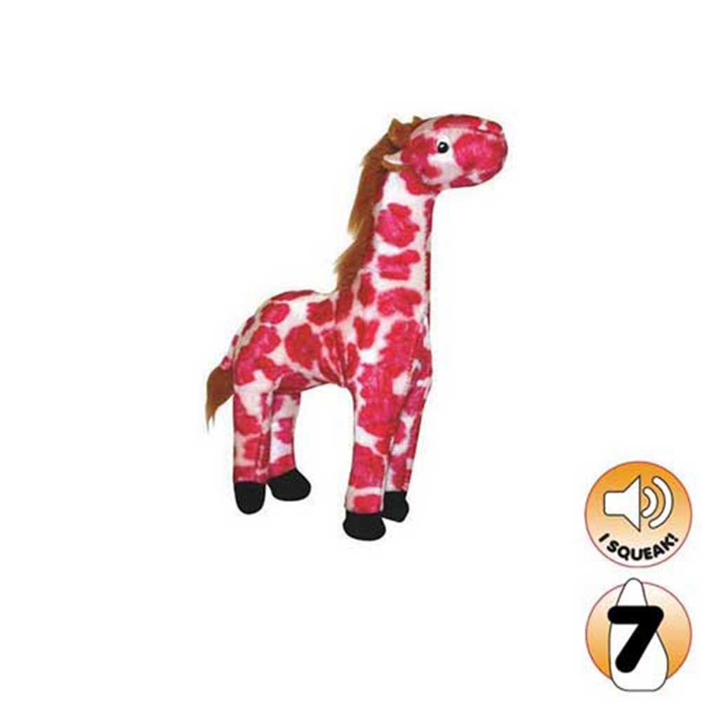Mighty Safari Series Jr Gina The Giraffe Dog Toy (Pink)