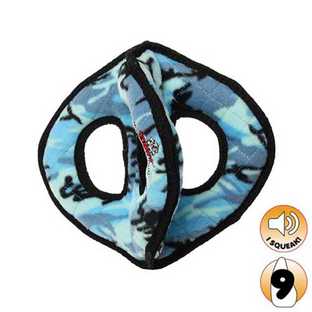 Tuffy Ultimates 3-Way Ring Dog Toy Blue Camo