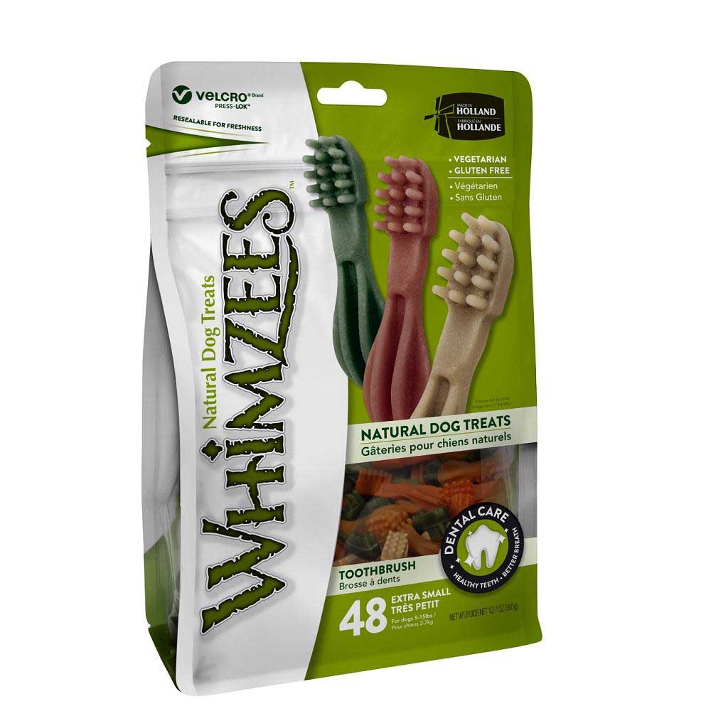 Whimzees Dental Dog Treats, Toothbrush X-Small (48pc)