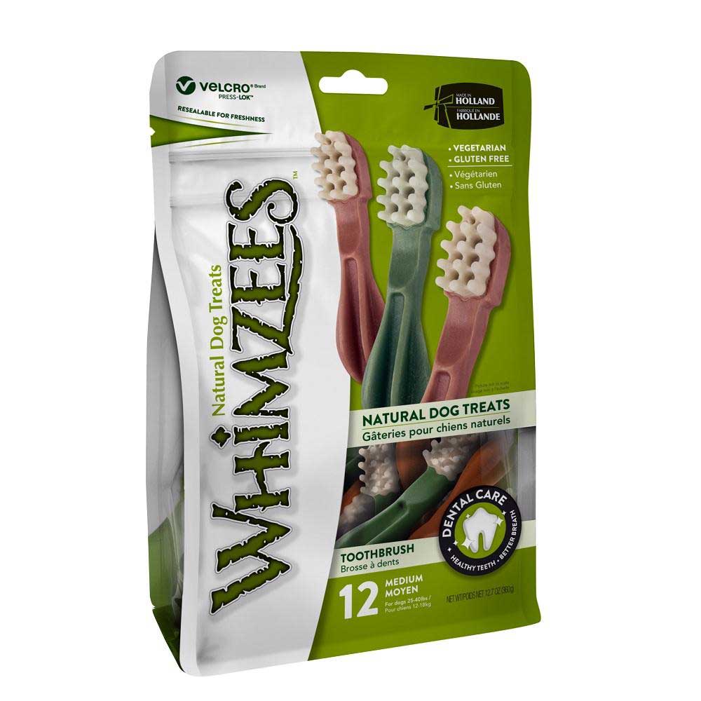 Whimzees Dental Dog Treats, Toothbrush Medium (12pc)