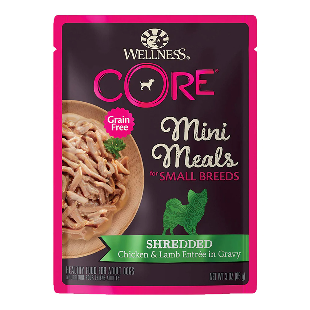Wellness Core Grain Free Small Breed Mini Meals Shredded Chicken & Lamb