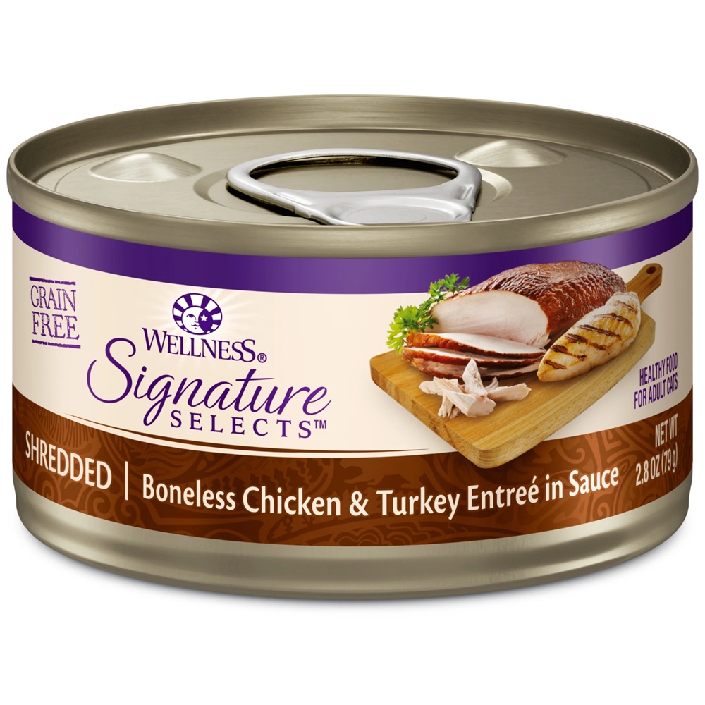 Wellness Core Signature Selects Shredded Boneless Chicken-Turkey in Sauce Cat Food 2.8 oz