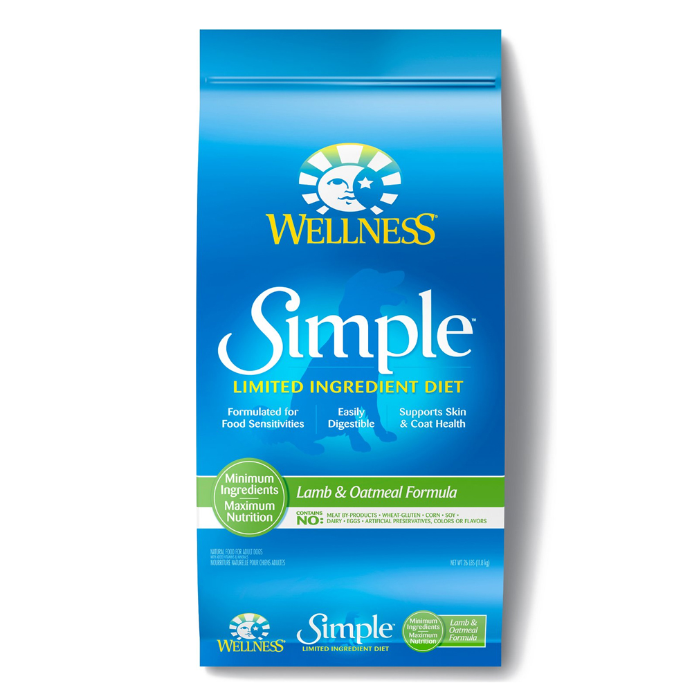 Wellness Simple Limited Ingredient Lamb & Oatmeal Recipe Dry Dog Food, 26lb (11.8kg)
