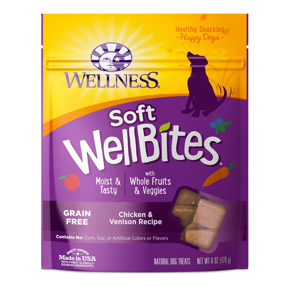 Wellness Soft Wellbites Grain Free Chicken & Venison Soft & Tasty Recipe For Dogs 6oz