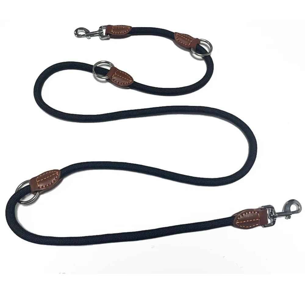Wiggles Double-Ended Dog Rope Leash with Padded Handle Grey 2.1m