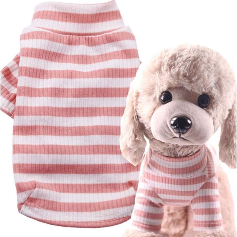 Wiggles Stretch Striped Dog Shirt Pink L